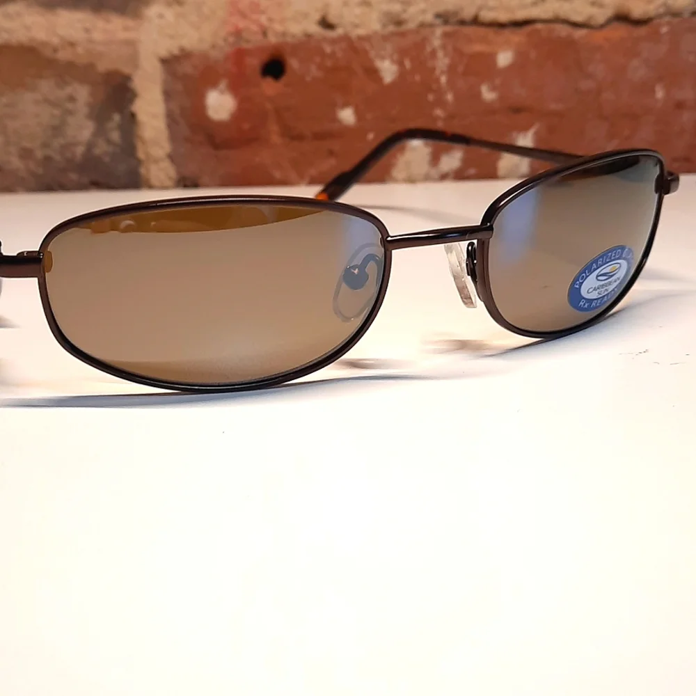 NEW Polarized Sunglasses, shades, Rx'able Caribbean Sun unisex modern 55-18-132